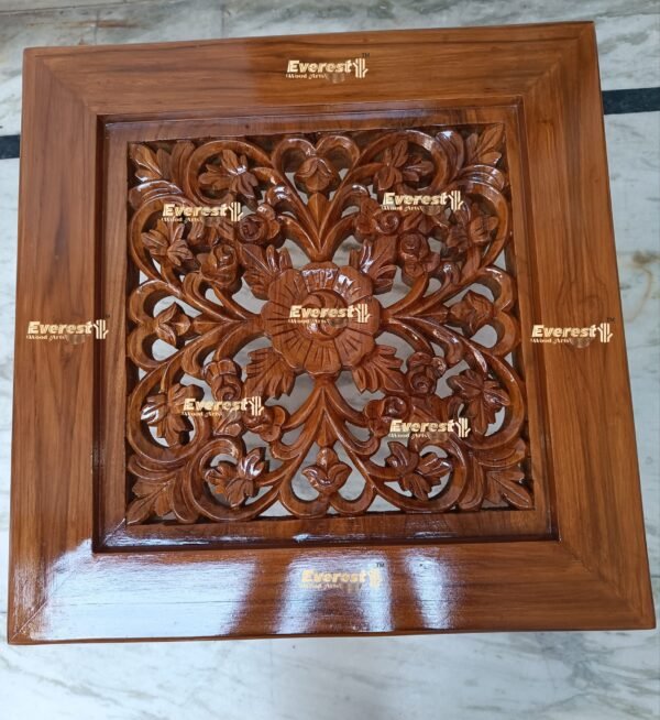 Wooden carved side table - Image 3