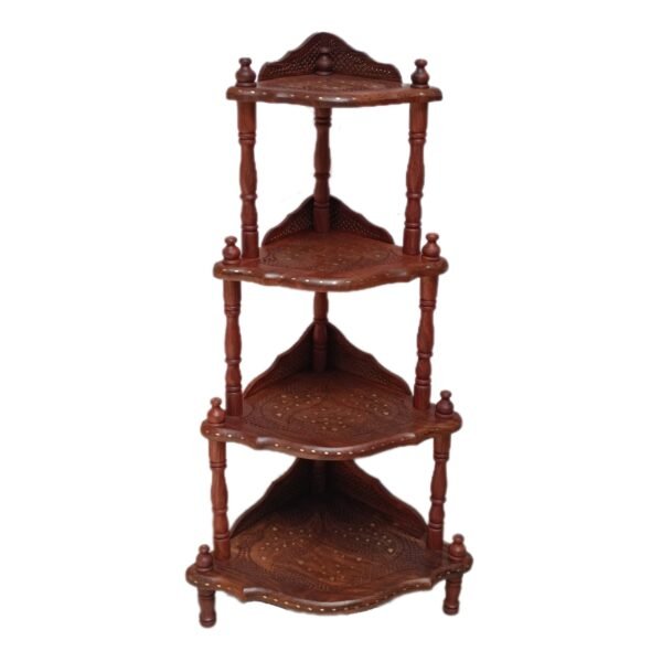 wooden corner stand rack shelve 