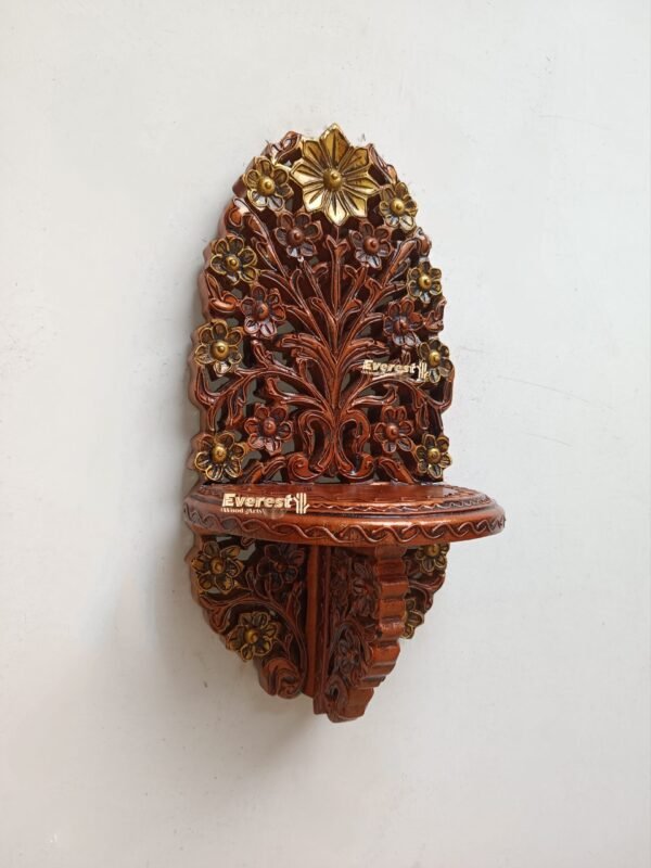 Wooden carved wall shelf - Image 2