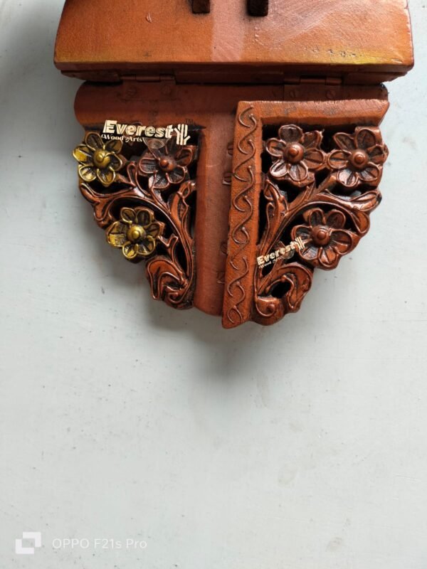 Wooden carved wall shelf - Image 4