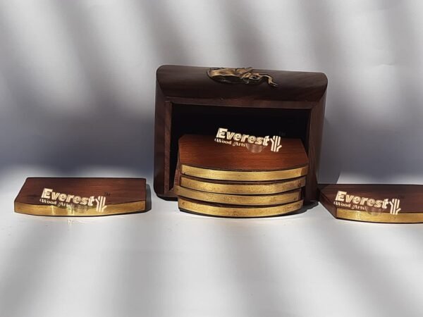 Wooden tea coaster set - Image 2