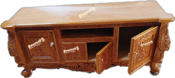 Wooden carved tv unit - Image 2