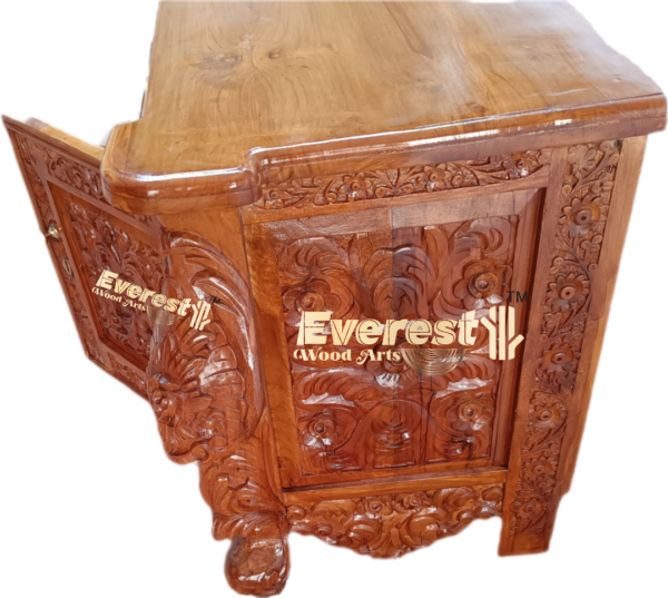 Wooden carved tv unit - Image 3