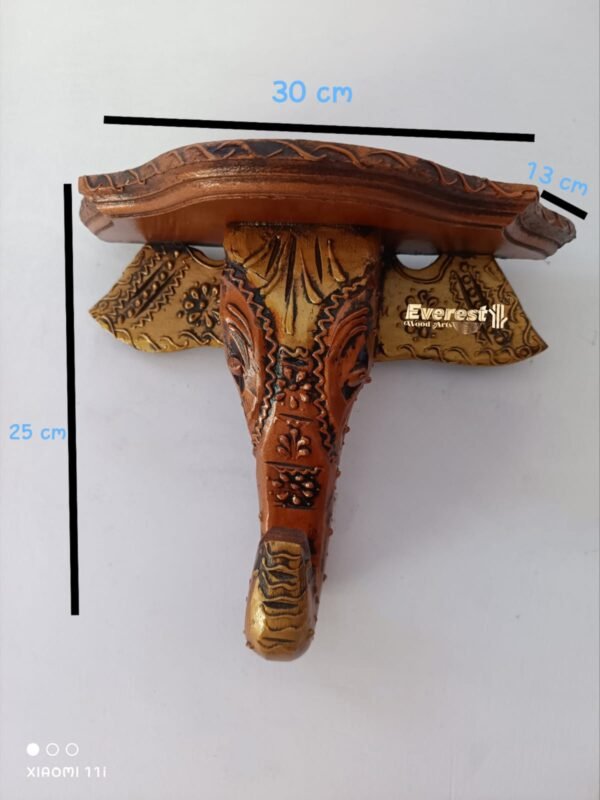 Wooden elephant wall shelf - Image 5