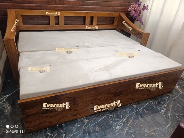 Teak wood sofa cum bed - Image 2