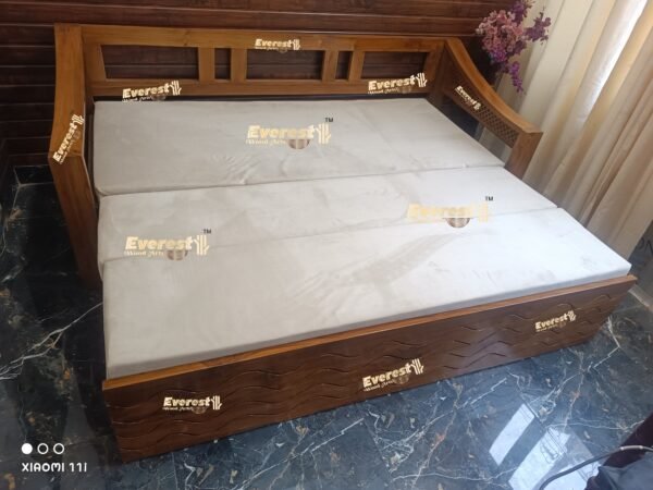 Teak wood sofa cum bed - Image 4