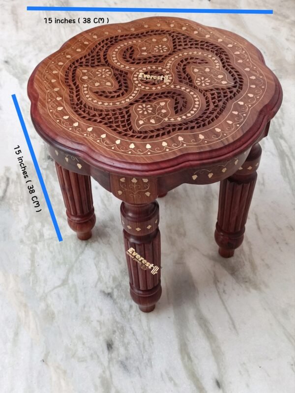 Wooden side stool home decor table - Image 3